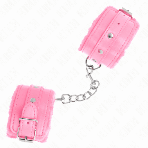 KINK - MUÑEQUERAS FORRADAS PREMIUM ROSA CON CORREA ROSA AJUSTABLE 17-29 CM X 6 CM - Imagen 2