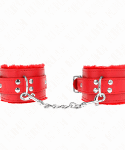KINK - MUÑEQUERAS FORRADAS ROJO CON CORREA ROJO AJUSTABLE 20-29 CM X 5.5 CM