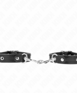 KINK - MUÑEQUERAS MINI NEGRO CON TACHUELAS AJUSTABLE 16-22 CM X 2 CM