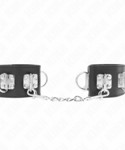 KINK - MUÑEQUERAS MULTIPOSICIÓN CON CIERRE CANDADO NEGRO AJUSTABLE 16-23 CM X 5.5 CM