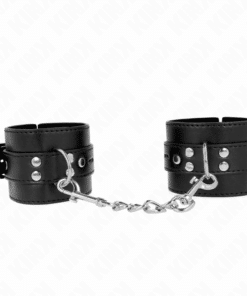 KINK - MUÑEQUERAS NEGRO CON CORREA NEGRO AJUSTABLE 17-28 CM X 6 CM