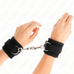 KINK - MUÑEQUERAS NYLON NEGRO MODELO 2 AJUSTABLE 18-35 CM X 6 CM - piKanteo | Despierta tu lado más piKante