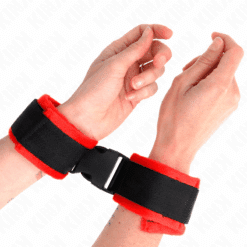 KINK - MUÑEQUERAS NYLON ROJO-NEGRO MODELO 1 AJUSTABLE 25-35 CM X 6 CM - piKanteo | Despierta tu lado más piKante