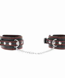 KINK - MUÑEQUERAS PEQUEÑA NEGRO CON DETALLES EN ROJO AJUSTABLE 14-24 CM X 3.5 CM
