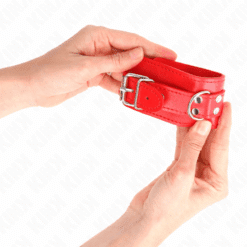 KINK - MUÑEQUERAS SENCILLAS ROJO AJUSTABLE 20-23 CM X 5.5 CM - piKanteo | Despierta tu lado más piKante