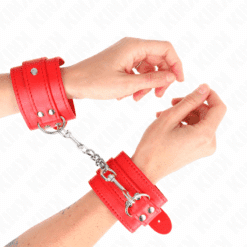 KINK - MUÑEQUERAS SENCILLAS ROJO AJUSTABLE 20-23 CM X 5.5 CM - piKanteo | Despierta tu lado más piKante