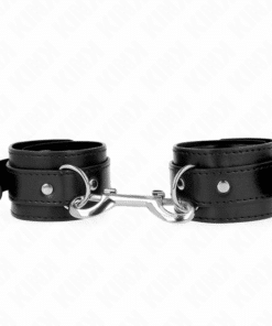 KINK - MUÑEQUERAS SIMPLES CON FILA DE REMACHES NEGRO AJUSTABLE 17-28 CM X 5 CM