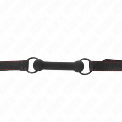 KINK - MORDAZA FORMA DE HUESO CON CORREA POLIPIEL NEGRO AJUSTABLE 41-57 CM - piKanteo | Despierta tu lado más piKante