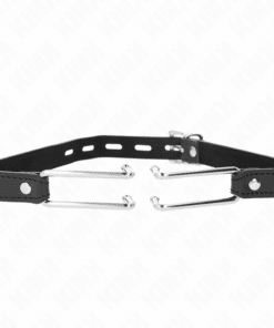 KINK - MORDAZA GANCHO DE METAL 11.5 CM CON CORREA DE POLIPIEL AJUSTABLE 39-58 CM X 2 CM