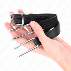 KINK - MORDAZA GANCHO DE METAL 11.5 CM CON CORREA DE POLIPIEL AJUSTABLE 39-58 CM X 2 CM - piKanteo | Despierta tu lado más piKante