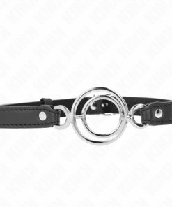 KINK - MORDAZA CON MÚLTIPLES JUNTAS TÓRICAS 5 CM NEGRO 63 X 2.5 CM