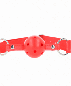 KINK - MORDAZA DE BOLA 4.5 CM DURA HUECA ROJO COMPLETA 62 x 2 CM