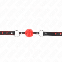 KINK - MORDAZA DE BOLA 4.5 CM ROJA DURA HUECA MODELO 2 65 x 2.5 CM - piKanteo | Despierta tu lado más piKante