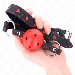 KINK - MORDAZA DE BOLA 4.5 CM ROJA DURA HUECA MODELO 2 65 x 2.5 CM - piKanteo | Despierta tu lado más piKante