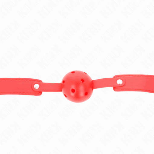 KINK - MORDAZA DE BOLA 4.5 CM TRANSPIRABLE ROJO 65 x 2.5 CM - Imagen 4