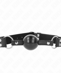 KINK - MORDAZA DE BOLA 4 CM SUAVE Y SÓLIDA CON CORREA DE POLIPIEL 62 x 2.5 CM AJUSTABLE 42-58 CM