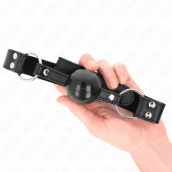 KINK - MORDAZA DE BOLA 4 CM SUAVE Y SÓLIDA CON CORREA DE POLIPIEL 62 x 2.5 CM AJUSTABLE 42-58 CM - piKanteo | Despierta tu lado más piKante