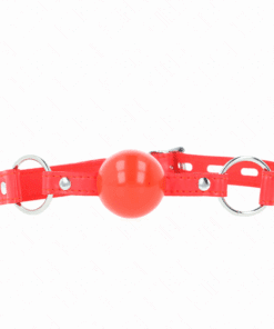 KINK - MORDAZA DE BOLA 4 CM TPE CON CANDADO ROJO 60 x 2 CM