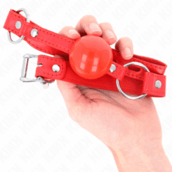 KINK - MORDAZA DE BOLA 4 CM TPE CON CANDADO ROJO 60 x 2 CM - piKanteo | Despierta tu lado más piKante