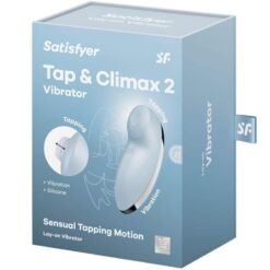 SATISFYER - TAP & CLIMAX 2 VIBRADOR & ESTIMULADOR AZUL - piKanteo | Despierta tu lado más piKante