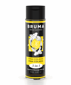 BRUMA - ACEITE DE MASAJE PREMIUM EFECTO CALOR SABOR PIÑA COLADA 3 EN 1 - 100 ML
