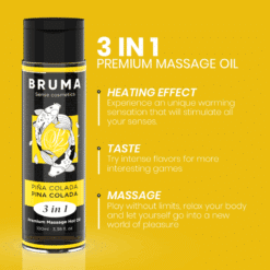 BRUMA - ACEITE DE MASAJE PREMIUM EFECTO CALOR SABOR PIÑA COLADA 3 EN 1 - 100 ML - piKanteo | Despierta tu lado más piKante