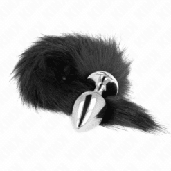 KINK - PLUG ANAL TALLA L 10 X 4 CM CON COLA SINTÉTICA 40 CM NEGRO - piKanteo | Despierta tu lado más piKante