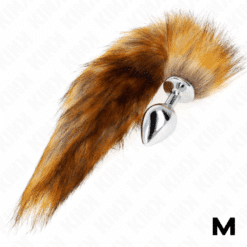 KINK - PLUG ANAL TALLA M 8 X 3.5 CM CON COLA SINTÉTICA 40 CM MARRÓN - piKanteo | Despierta tu lado más piKante