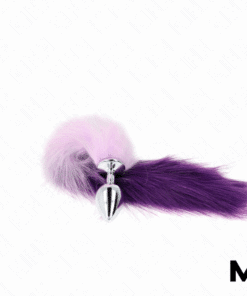 KINK - PLUG ANAL TALLA M 8 X 3.5 CM CON COLA SINTÉTICA 40 CM VIOLETA