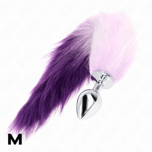 KINK - PLUG ANAL TALLA M 8 X 3.5 CM CON COLA SINTÉTICA 40 CM VIOLETA - Imagen 3