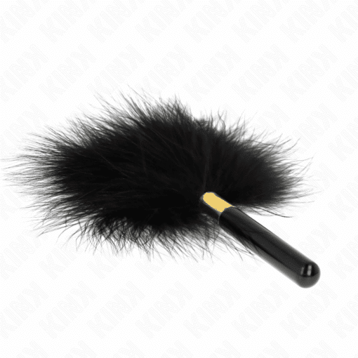 KINK - PLUMAS PARA COSQUILLAS METAL DORADO NEGRA 18 CM - Imagen 2