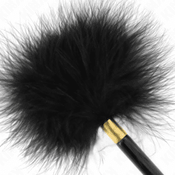KINK - PLUMAS PARA COSQUILLAS METAL DORADO NEGRA 18 CM - piKanteo | Despierta tu lado más piKante