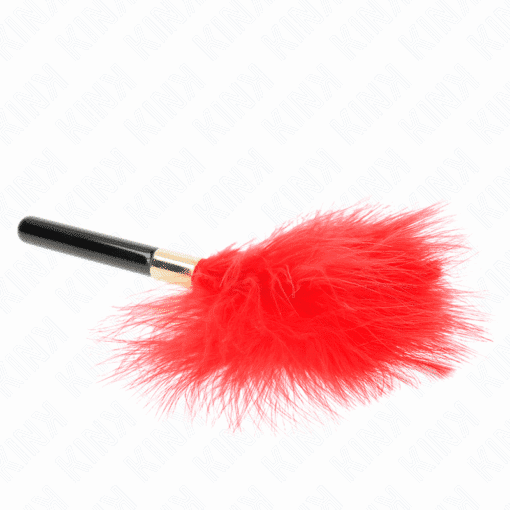 KINK - PLUMAS PARA COSQUILLAS METAL DORADO ROJO 18 CM - Imagen 4
