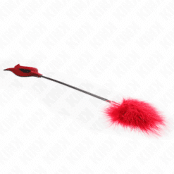 KINK - PLUMAS PARA COSQUILLAS CON PALETA FORMA DE ROSA 38 CM - piKanteo | Despierta tu lado más piKante