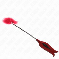 KINK - PLUMAS PARA COSQUILLAS CON PALETA FORMA DE ROSA 38 CM - piKanteo | Despierta tu lado más piKante