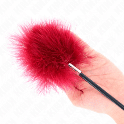 KINK - PLUMAS PARA COSQUILLAS CON PALETA FORMA DE ROSA 38 CM - piKanteo | Despierta tu lado más piKante