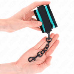 KINK - MUÑEQUERAS NEGRO-AZUL AJUSTABLE 18-32 CM X 5 CM - piKanteo | Despierta tu lado más piKante