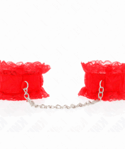 KINK - MUÑEQUERAS ELÁSTICAS DE ENCAJE ROJO