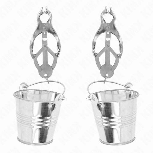 KINK - PINZAS PARA PEZONES ESTILO JAPONÉS CON CUBOS PLATEADO