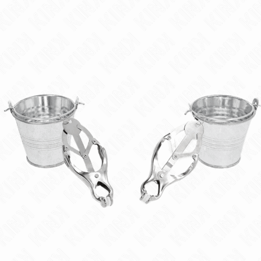 KINK - PINZAS PARA PEZONES ESTILO JAPONÉS CON CUBOS PLATEADO - Imagen 2