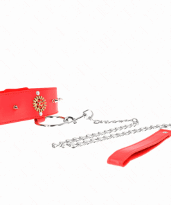 KINK - COLLAR CON CORREA 65 CM CUELLO DE DIAMANTES ROJO AJUSTABLE 35-51 CM X 7 CM