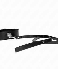 KINK - COLLAR CON CORREA 116 CM CON TACHUELAS PLATEADAS MODELO 4 NEGRO AJUSTABLE 40-48 CM X 6 CM