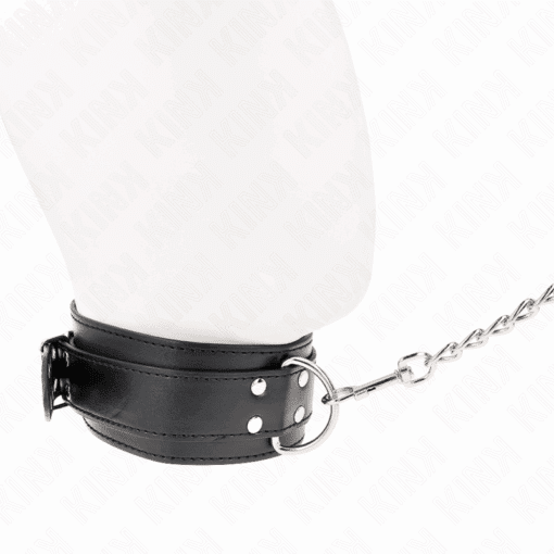 KINK - COLLAR CON CORREA 65 CM HEBILLAS PLATEADAS AJUSTABLE 33-46 CM X 5.5 CM - Imagen 3