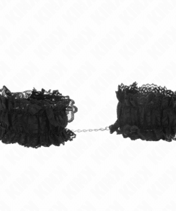 KINK - MUÑEQUERAS ELÁSTICAS DE ENCAJE NEGRO