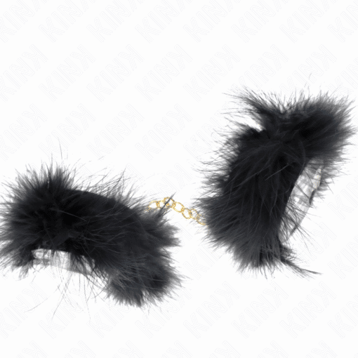 KINK - ESPOSAS DE PLUMAS NEGRO CON CADENA DORADA MODELO 2 - Imagen 4