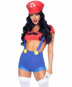LEG AVENUE - DISFRAZ SEXY MARIO BROS ROJO/AZUL M
