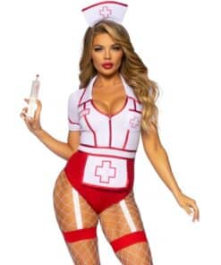LEG AVENUE - DISFRAZ ENFERMERA SEXY ROJO/BLANCO M