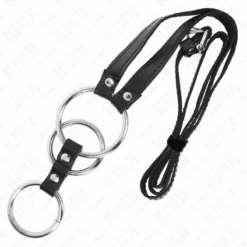 KINK - ANILLO PENE METAL TRIPLE 3.8 CM A 5 CM CON CINTURÓN POLIPIEL 112 CM - piKanteo | Despierta tu lado más piKante