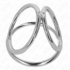 KINK - ANILLO PENE TRIPLE METAL CROMADO 3.2 CM A 4.5 CM - piKanteo | Despierta tu lado más piKante