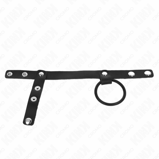 KINK - ANILLO PENE SILICONA 3.8 CM CON DIVISOR DE BOLAS Y CORREA DE CUERO 22 X 1.5 CM - Imagen 3